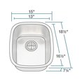 thumbnail image 3 of Polaris 1815-16 Stainless Steel Bar Sink, 3 of 6