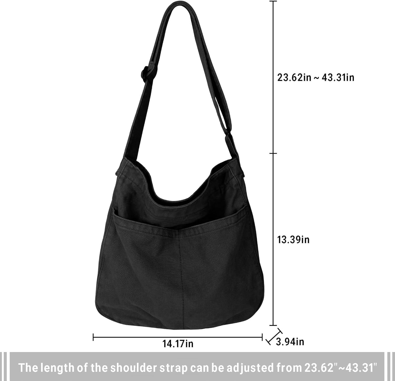 Canvas Tote Bag for Women Large Hobo Crossbody Handbags Casual Shoulder Purse with Multiple Pockets