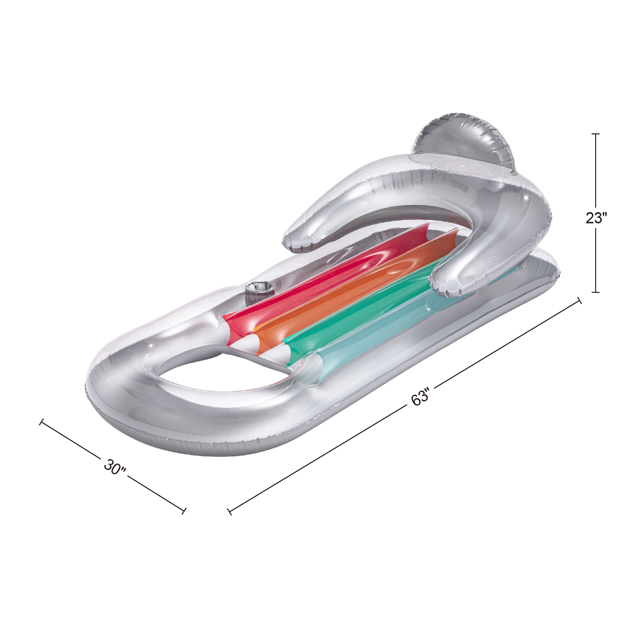 Bluescape Deluxe Lounge, Inflatable Pool Float, Silver, Age 14 & up, Unisex
