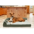 thumbnail image 2 of FurHaven Pet Products Two-Tone Faux Fur & Suede Cooling Gel Top Deluxe Chaise Lounge Pet Bed for Dogs & Cats - Dark Sage, Jumbo, 2 of 13