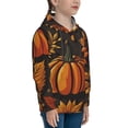thumbnail image 3 of Salouo Autumn Pumpkin Leaves Pattern Hoodie Sweatshirt for Youth, Fall Pullover Hoodie Sweatshirt Long-Sleeve Pullover Hooded Sweatshirt-Large, 3 of 6