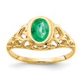 thumbnail image 1 of 14K Yellow Gold 7x5mm Oval Emerald ring, 1 of 1