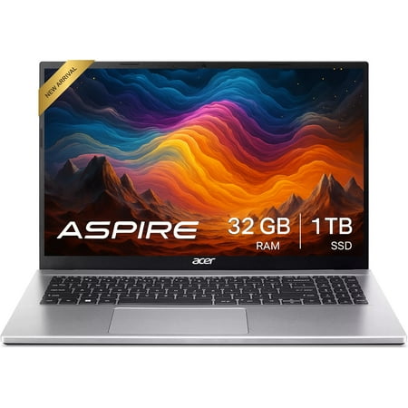 acer Aspire 3 Premium Laptop Computer Featuring Backlit Keyboard | AMD Ryzen 5 7430U CPU | 64GB RAM | 1TB SSD | 15.6" FHD Display | Fast Wi-Fi 6 | Webcam | Copilot AI Chat | Windows 11 Pro