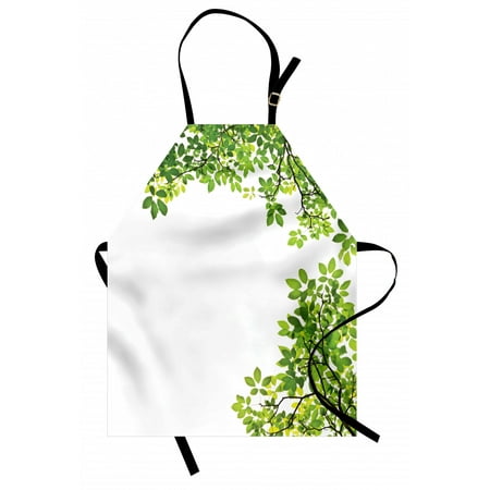 

Leaves Apron Broad Leaves Close-up Background Garden Organic Foliage Shrubs Cells Plant Image Unisex Kitchen Bib Apron with Adjustable Neck for Cooking Baking Gardening Green White by Ambesonne