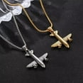 thumbnail image 3 of PAMTIER Unisex Stainless Steel Domineering Vintage Hip Hop Motorcycle Machine Airplane Aircraft Model Biker Pendant Necklace Silver with Chain, 3 of 4
