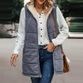 thumbnail image 5 of Baberdicy Puffer Vest Womens 2023 Fall Reversible Vests Sleeveless Womens Winter Coats Zip up Hoodie Pockets Long Warm Winter Coat Outerwear Sweater Vest Grey, 5 of 9