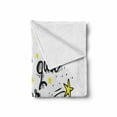 thumbnail image 2 of Dream Soft Flannel Fleece Throw Blanket, Dont Quit Your Daydream Positive Life Message with Yellow Shaded Stars, Cozy Plush for Indoor and Outdoor Use, 50" x 70", Yellow Black and White, by Ambesonne, 2 of 6