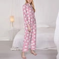 thumbnail image 3 of Yiaed Cute Cat Print Pajamas Women's Long Sleeve Sleepwear Soft Button Down Loungewear Pjs Lounge Set Nightwear Womens Pajama Pants-Medium, 3 of 7