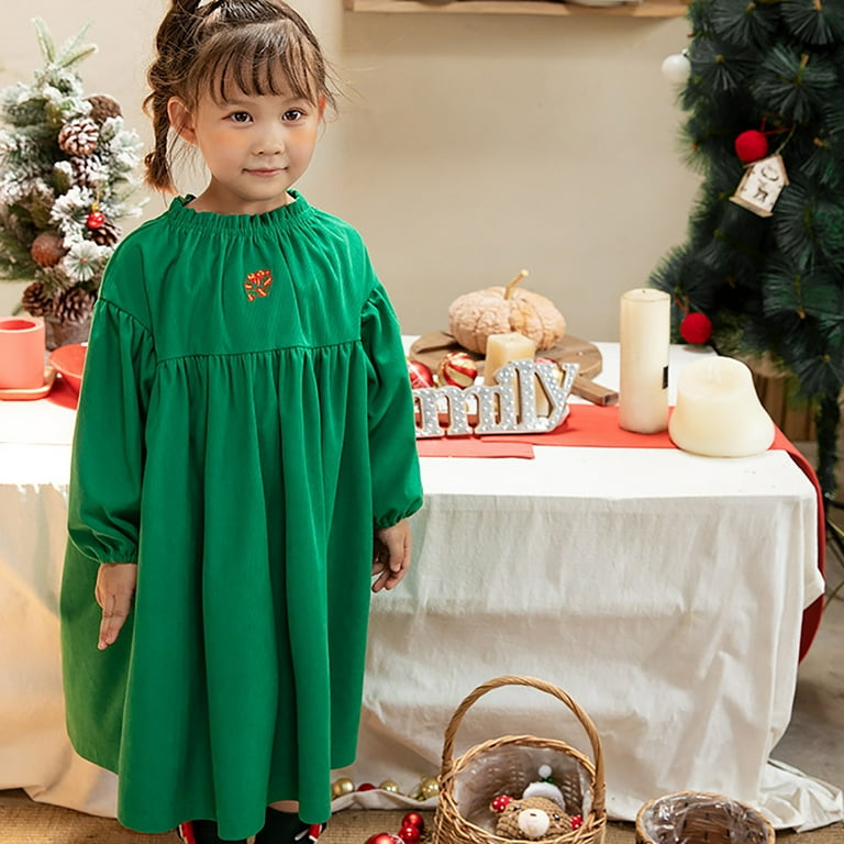 white christmas dresses Evelyn Cord Shift Dress-Green Fir