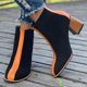 thumbnail image 5 of NECHOLOGY Botas Mujer Adulto Femenino Zapatos Botines mujer Botines de tacón grueso con cremallera trasera y panel de gamuza retro a la moda para mujer (Black, 8), 5 of 7