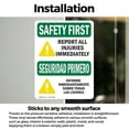 thumbnail image 3 of (2 Pack) Report All Injuries Immediately OSHA Safety First Sign, 3 of 7