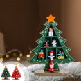 thumbnail image 7 of Matoen 7.09 Inch Wooden Mini Christmas Tree Miniature Tabletop Small Tree, 3D Xmas with Ornaments Pine for Holiday Party Home Desktop Decoration (Green & Red), 7 of 7