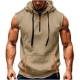 thumbnail image 2 of Purcolt Mens Hooded Tank Tops Lightweight Front Pockets Sleeveless Sweat Shirts Athletic Loose Fit Bodybuilding Tops for Beach Gym Workout, 2 of 5