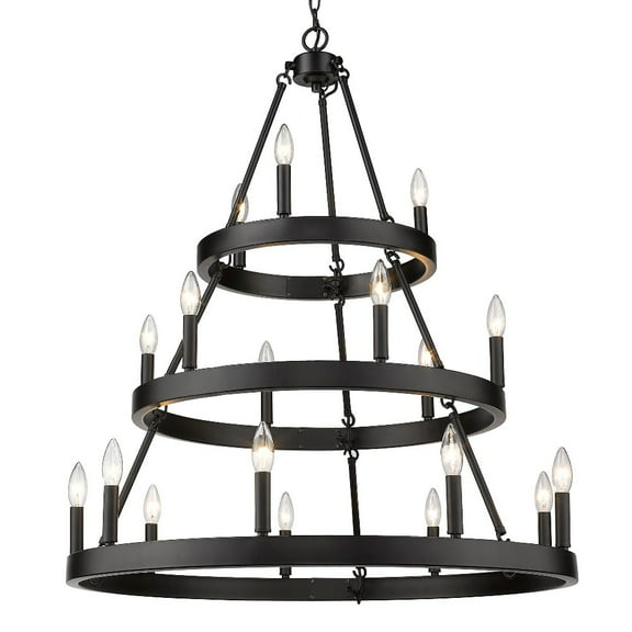 Golden Lighting Alastair 18-light 3-tier Chandelier (3 6 9) in Matte Black