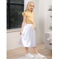 thumbnail image 3 of Oyang Little Girl's Pleated Elastic High Waist Swing A-line Chiffon Flared Midi Skirt 3-12Y, 3 of 10