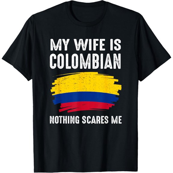 Playful Comfort Tee - My Wife Is Colombian Colombia Pride Flag Heritage Roots T-Shirt