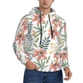 thumbnail image 2 of Lsque Lilies Flowers Pattern Casual Men's Hoodie,Hooded Sweatshirt with Kangaroo Pocket,Pullover Hoodie-3X-Large, 2 of 7