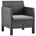 thumbnail image 6 of vidaXL 3 Piece Patio Lounge Set with Cushions PP Rattan Anthracite, 6 of 8