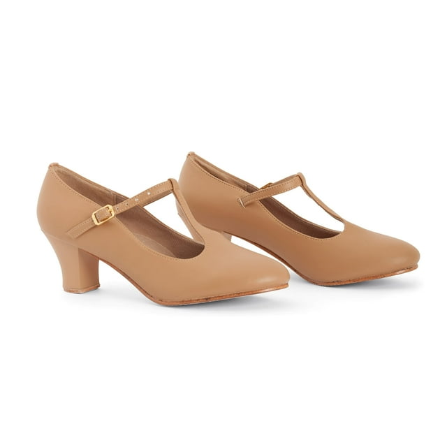Theatricals Adult 2" T-Strap Character Shoes Tan 11.0 T3300