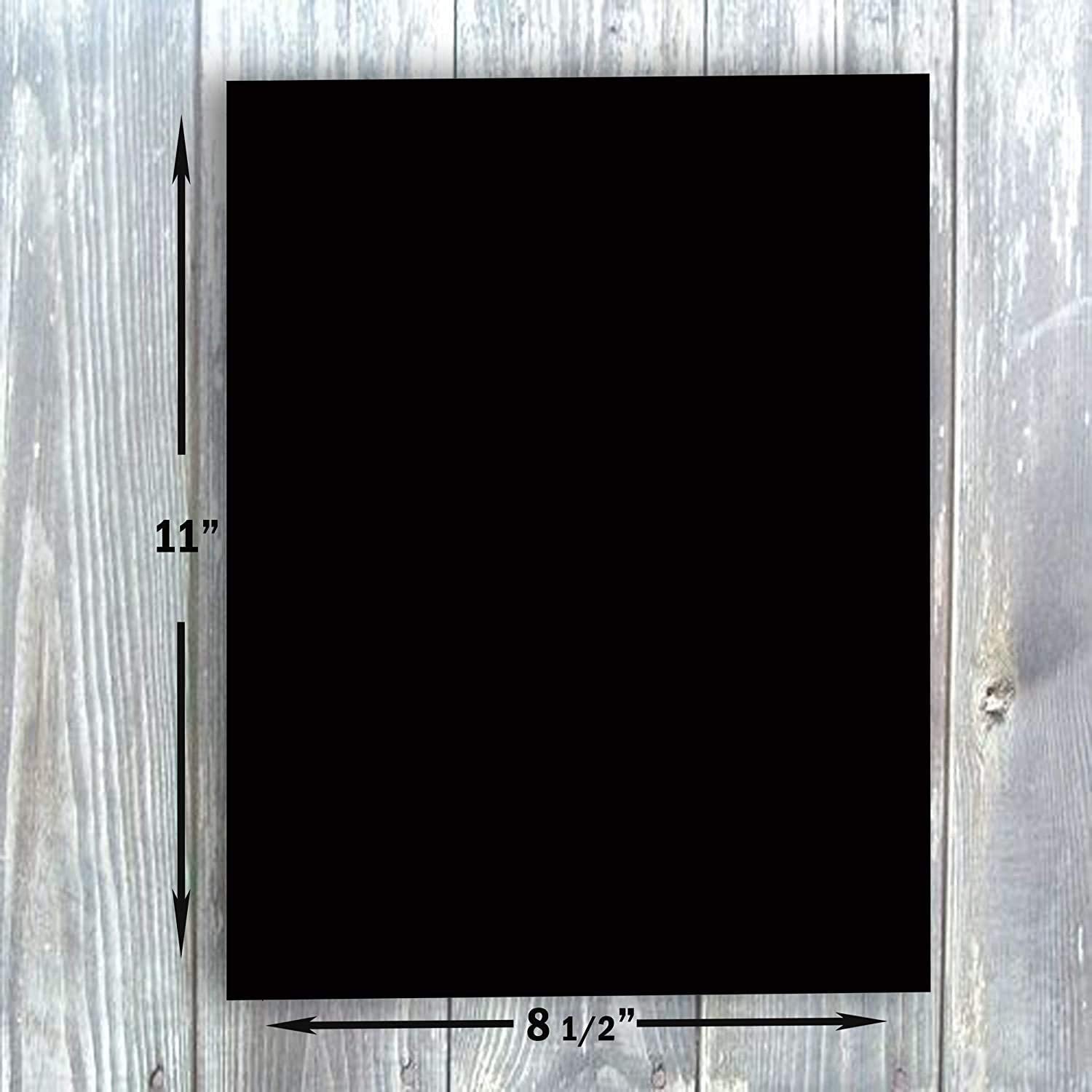 Hamilco Black Colored Cardstock Thick Paper - 8 1/2 x 11" Heavy Weight 80 lb Cover Card Stock - for Scrapbook Craft Calligraphy or Chalkboard Papers for Printer 100 Pack