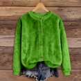 thumbnail image 5 of Women's Cardigan Long Sleeve Lightweight Fun Christmas Print Jacket, A Casual and Button-Up Top for Holiday Season,Dark Green,2XL, 5 of 6
