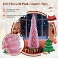 thumbnail image 6 of Topbuy 6 FT Christmas Tree Artificial Xmas Tree with 460 Flocked Branch Tips & Folding Metal Stand Slim Pencil Decoration Tree, 6 of 9