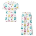 thumbnail image 5 of DISNIMO Dog Paw Printed Pajama Set for Women, Star Printed Sleepwear Soft 2 Piece Pjs Set Short Sleeve Tops and Capri Pant Lounge, S, 5 of 7