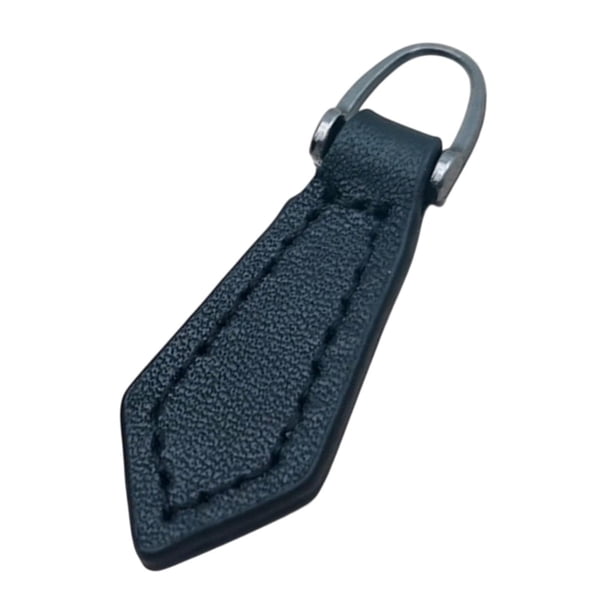 Tirador de cremallera de cuero de PU, tirador de cremallera decorativo, tirador de etiqueta de repuesto Negro