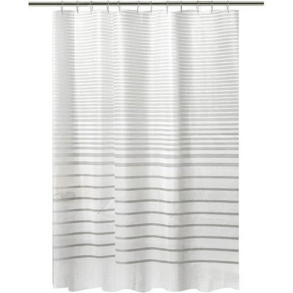 Bath Bliss Shower Curtain in White Stripe Design