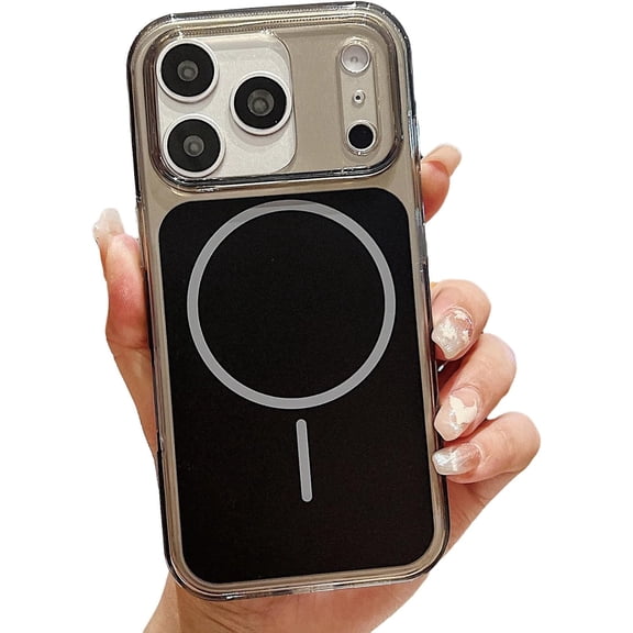 Acrylic Matte Magnetic Phone Case for iPhone, Compatible with (Black,iPhone 16)
