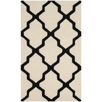 SAFAVIEH Cambridge Liam Geometric Wool Area Rug, Ivory/Black, 3' x 5'