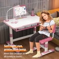 thumbnail image 5 of Yedigre Height Adjustable Kids Desk & Chair Set with LED Lamp – Tiltable Reading Stand & Large Storage Drawer for Ages 3-18, 5 of 10