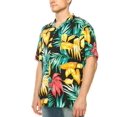 thumbnail image 2 of Men's Hawaiian Short Sleeve Shirt (HW01 Black, M), 2 of 3