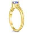 thumbnail image 2 of SZUL Women's 5X3MM Tanzanite and Diamond Pear Shaped Open Three Stone Ring in 10K Yellow Gold, 2 of 4