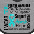 thumbnail image 4 of Inktastic Ovarian Cancer I Wear Teal Ribbon Tribute Boys or Girls Baby Bib, 4 of 4
