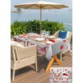 thumbnail image 4 of Outdoor Tablecloth with Umbrella Hole and Zipper, Christmas Rectangle Table Cloth 54x80 Inch Waterproof Tablecloth, Cute Santa Claus Reindeer Red Xmas Balls Snowy Grey Picnic Table Cover for Patio, 4 of 7