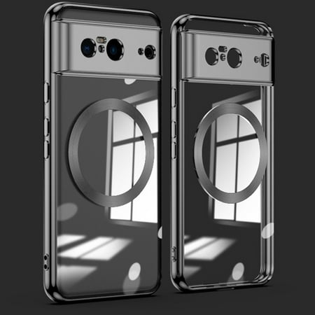 Ofocase for Google Pixel 8 Pro Clear Magnetic Magsafe Case Transparent Shockproof Soft TPU Slim Cover-Black