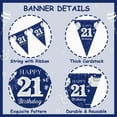 thumbnail image 5 of 3 Pack 21st Happy Birthday Bunting Banner, 36 Pieces Triangle Flag Navy Blue and Silver, 21st Birthday Decoration, Birthday Pennant Banner for Men Women, Birthday Anniversary Theme Party Supplies, 5 of 6