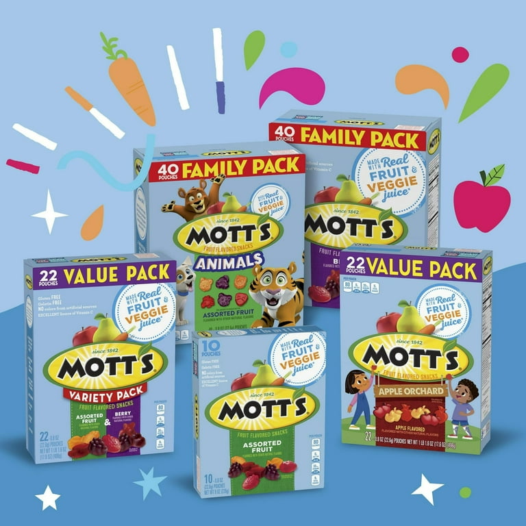 Mott's Berry and Assorted Fruit Flavored Snacks, Gluten Free
