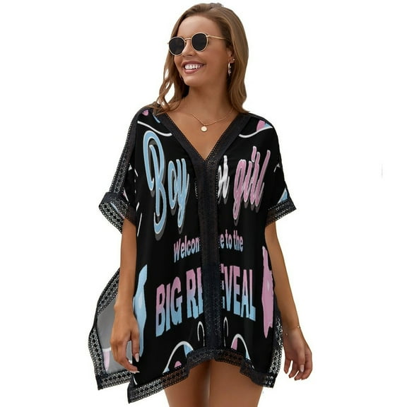 Gender Reveal Printed Women's Swimsuit Cover Up Summer Swimsuit Dress