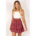 thumbnail image 5 of Womens High Waist Floral Print A Line Short Skirt with Ruffled Hem Elegant Summer Skirt Red Dot XL, 5 of 9