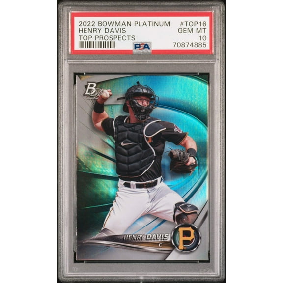 Graded 2022 Topps Bowman Platinum Henry Davis #TOP16 Top Prospects Rookie RC Baseball Card PSA 10 Gem Mint