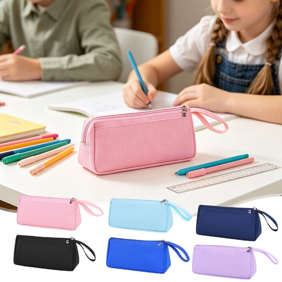 Under $1 Pencil Case, Large Capacity Nylon Portable Pen Pouch, High Appearance Lightweight Stationery Bag for College Office by PALIFEUR