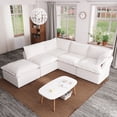 thumbnail image 5 of Indecor Home Sectional Couches Open end 5 Seater Convertible Down Filled Comfy Sofas for Living Room White, 5 of 13