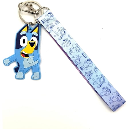 Bluey Wrist Lanyard with Silicone Keychain Bluey Wrist Lanyard with Silicone Keychain