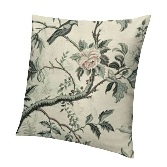 BANET Spring Floral Birds Pillow Covers for Chinoiserie Flowers Decor Throw Pillows Black and White Plant Outdoor Decorative Cushion Cases for Couch Bed Decorations White