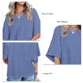 thumbnail image 1 of Camiseta holgada de manga 3/4, linda camiseta informal de verano para mujer, transpirable para fiestas! Demonsen None, 1 of 5