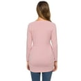 thumbnail image 2 of Ecavus Women's Maternity Tops Shirts Long Sleeve V Neck Pregnancy Blouse DustyPink XL, 2 of 7