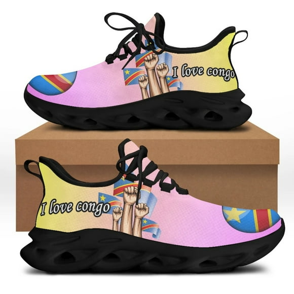 Zapatos casuales de diseño con la bandera de la República del Congo para hombre, zapatillas planas con cordones, resistentes al desgaste, tenis masculino