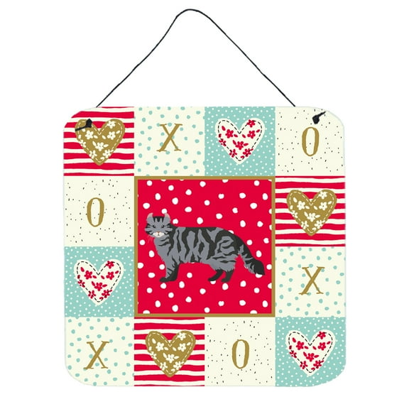 American Curl 1 Cat Love Wall or Door Hanging Prints Red